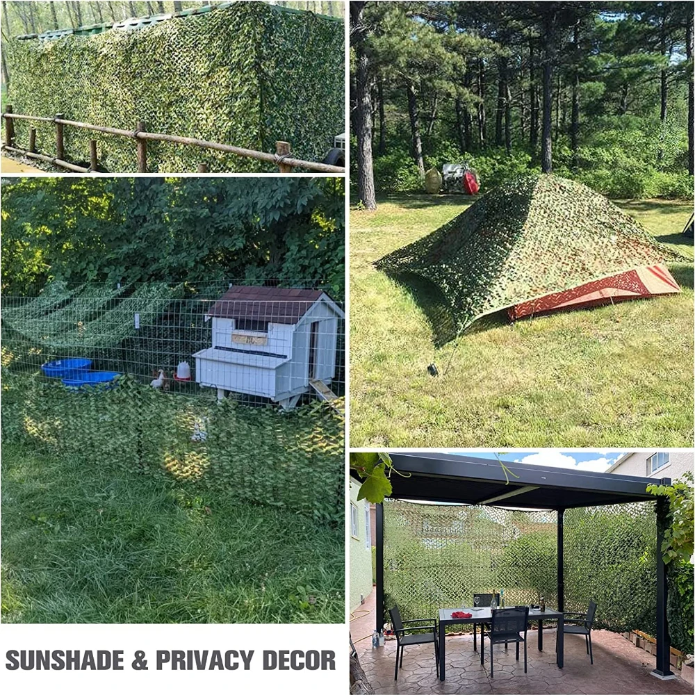 3Mx5M/4Mx6M Hunting Camouflage Nets Woodland Training Camo Netting Car Covers Shade Sunscreen Camping Sun Shelter Privacy Cloth thumbnail 5