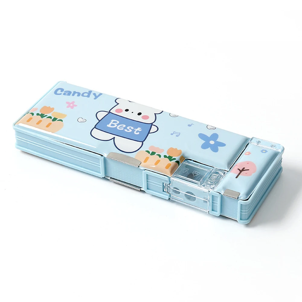 Cartoon Stationery box with pencil sharpener Plastic Pencil Case School storage box kid cute pen case Student Pencil Box Gifts thumbnail 2