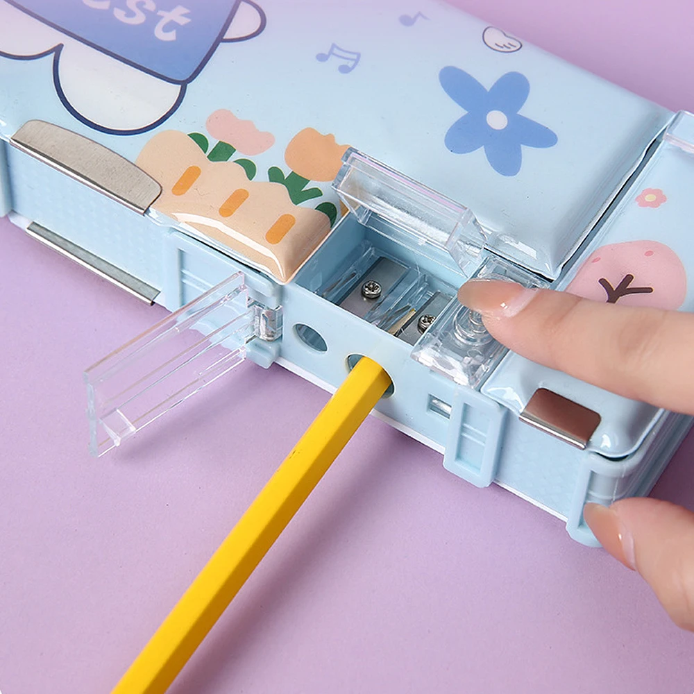 Cartoon Stationery box with pencil sharpener Plastic Pencil Case School storage box kid cute pen case Student Pencil Box Gifts thumbnail 3