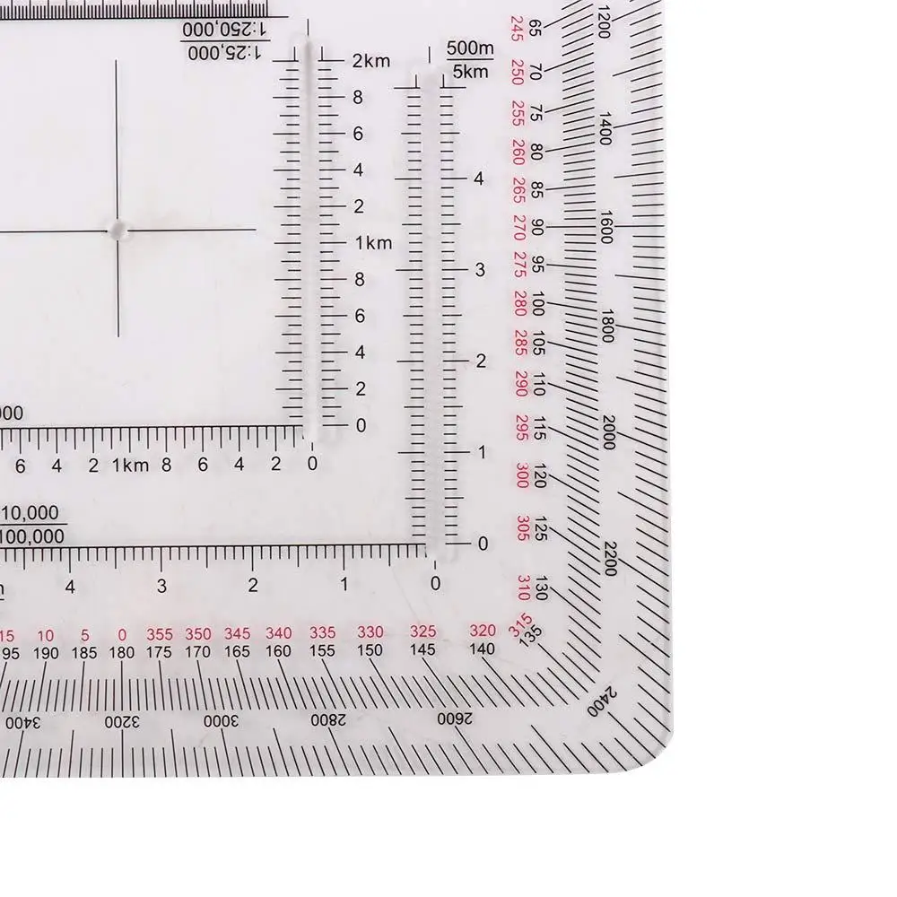 Multifunctional Map Protractor Creative Acrylic Measuring Tool Topographical Coordinate Scale Protractor For Camping thumbnail 4