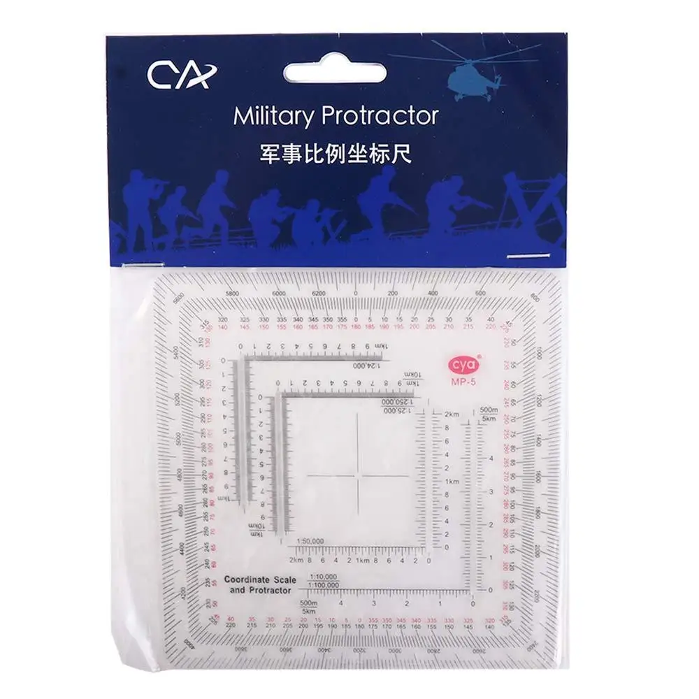 Multifunctional Map Protractor Creative Acrylic Measuring Tool Topographical Coordinate Scale Protractor For Camping thumbnail 6