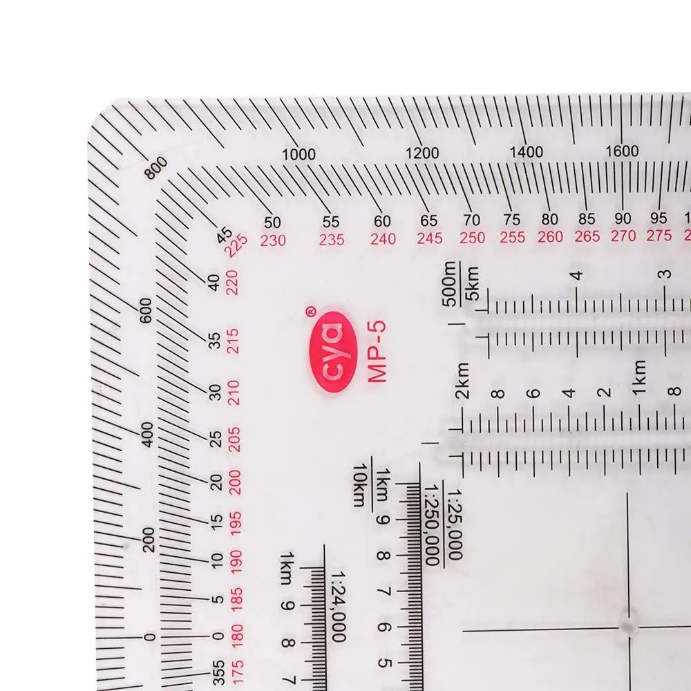 Multifunctional Map Protractor Creative Acrylic Measuring Tool Topographical Coordinate Scale Protractor For Camping thumbnail 2