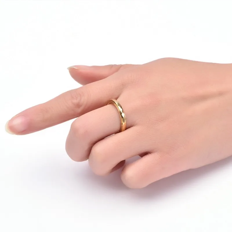 3mm Thin Stainless Steel Faceted Spinner Ring Wedding Band for Women Girl Size 5-12 thumbnail 5