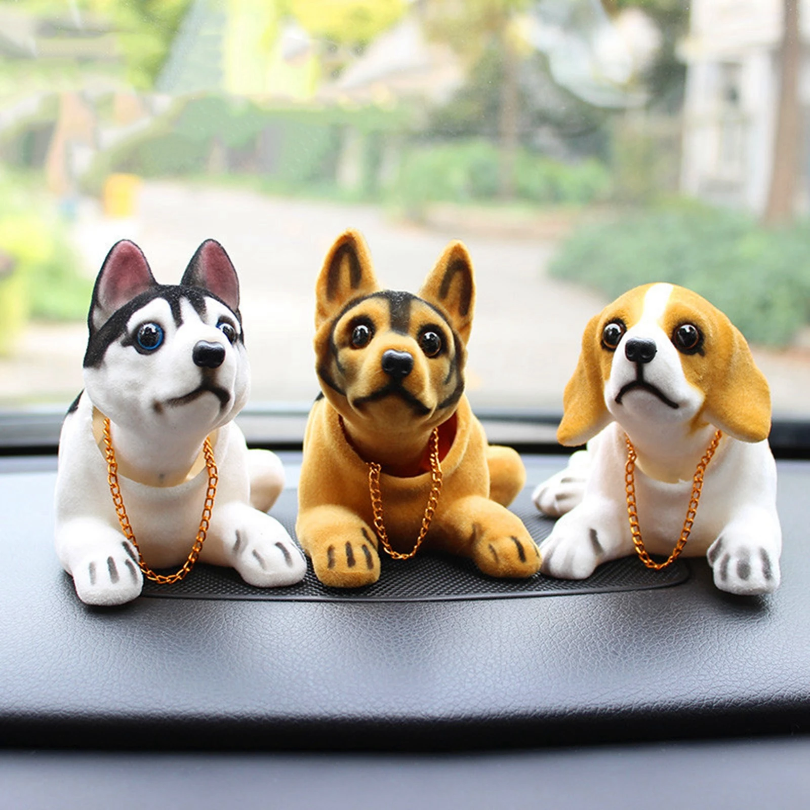 Doll Nodding Dog Shaking Head Dog Resin Car Ornaments Puppy Cute Dog Toy Figure Statue for Car Dashboard Tabletop Decoration thumbnail 2