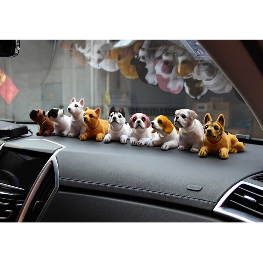 Doll Nodding Dog Shaking Head Dog Resin Car Ornaments Puppy Cute Dog Toy Figure Statue for Car Dashboard Tabletop Decoration thumbnail 3