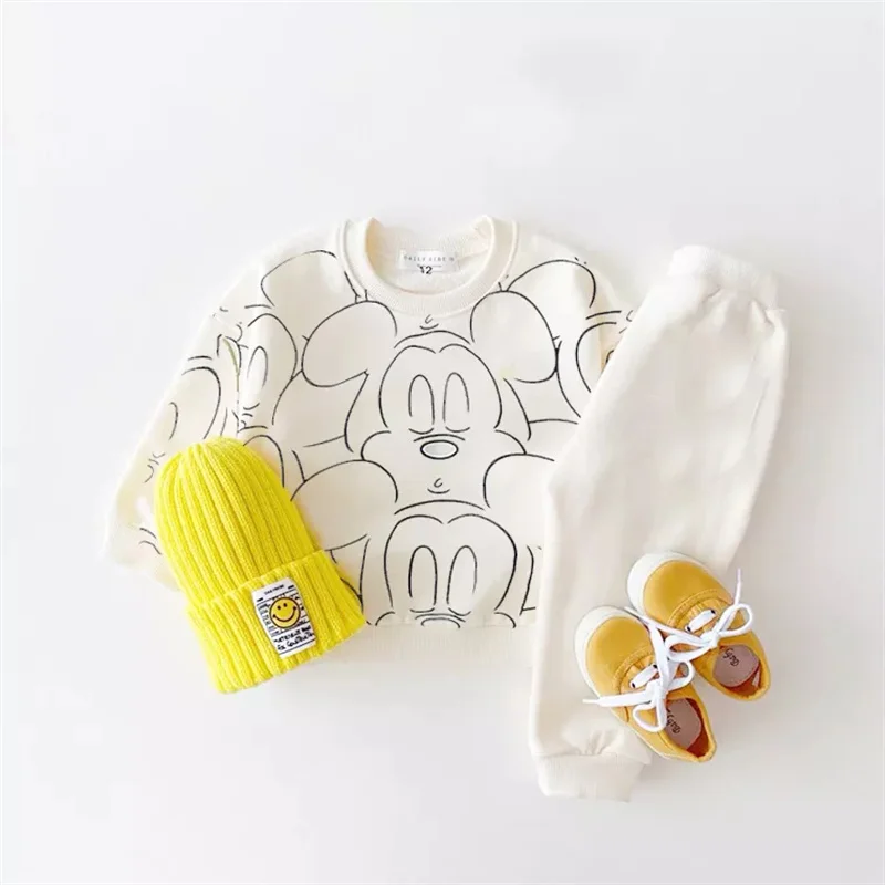 New Designer Cartoon Clothing  Tracksuit Baby Boy Summer Printed Clothes T-shirt+shorts Baby Girl Casual Solid Color Sets thumbnail 3