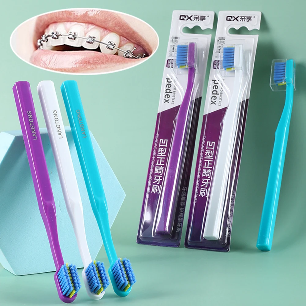 1pcs Toothbrush For Braces Orthodontic Dental Cleaning Teeth Toothbrush Professional Ultra Soft Teeth Cleaning Toothbrush thumbnail 3
