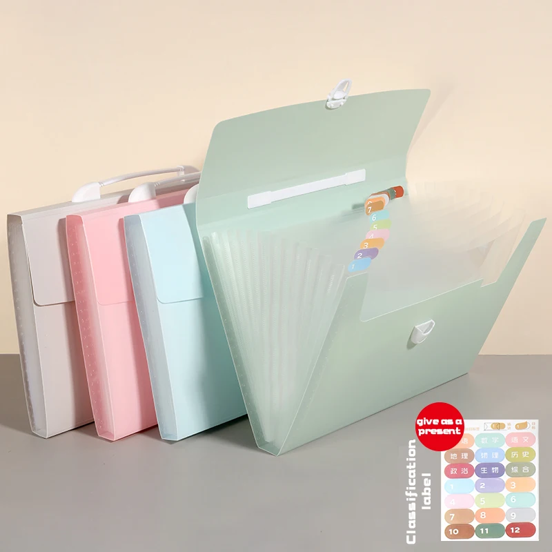 13 Pockets A4 Size Expanding Wallet File Folder Paper Document Storage Organ Bag Holder Office School Organizer thumbnail 2