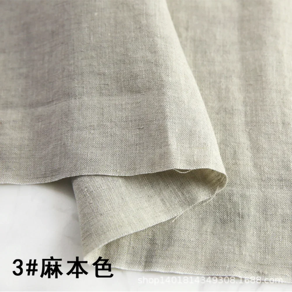100% Pure Linen Natural fibers Clothing Hemp Fabrics By per Meter Thin  Quality Linen Summer Dress Pants Ramie Cloth thumbnail 4