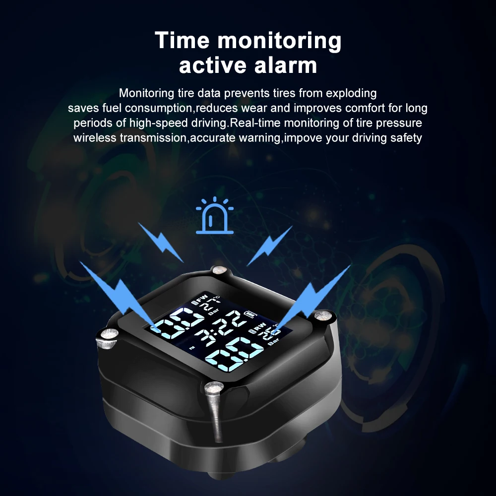 Motorcycle Tire Pressure Sensors Moto TMPS Tire Pressure Monitoring System 2 Wheel Tyre External Sensor for Motorbike Bicycle thumbnail 4
