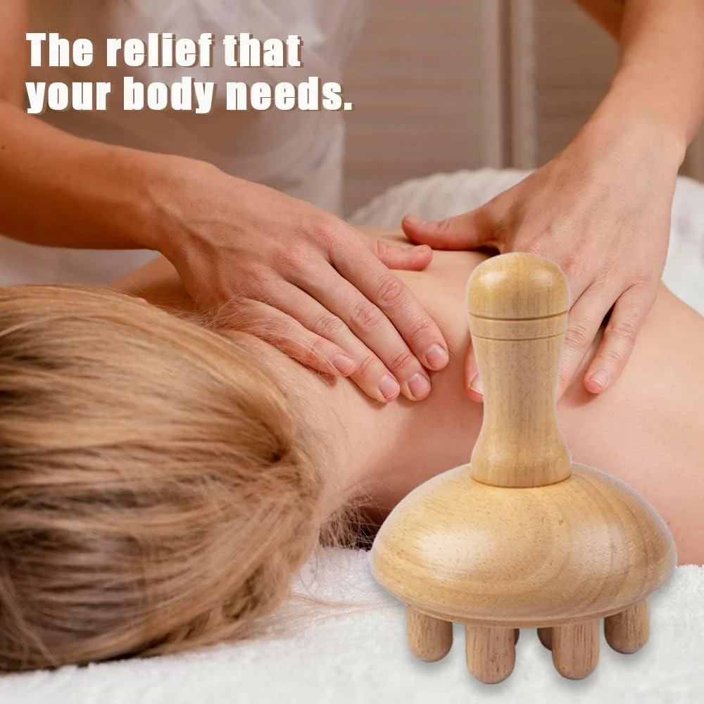 Wooden Mushroom Shape Massage,Manual Wood Therapy Massage Tool,Anti Cellulite,Maderoterapia,Lymphatic Drainage,for Full Body Use thumbnail 6