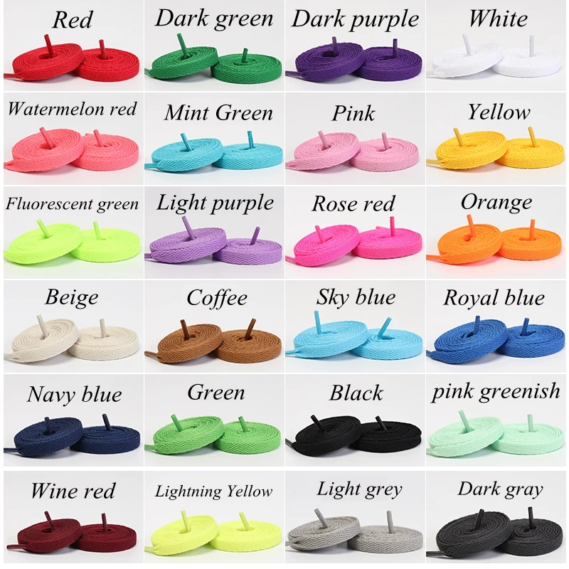 1 Pair / AF1 Shoelaces Flat Thicken Weave Craft Off Black White Shoe Laces High-top Sneaker Shoelace Accessories 25 Colors thumbnail 5