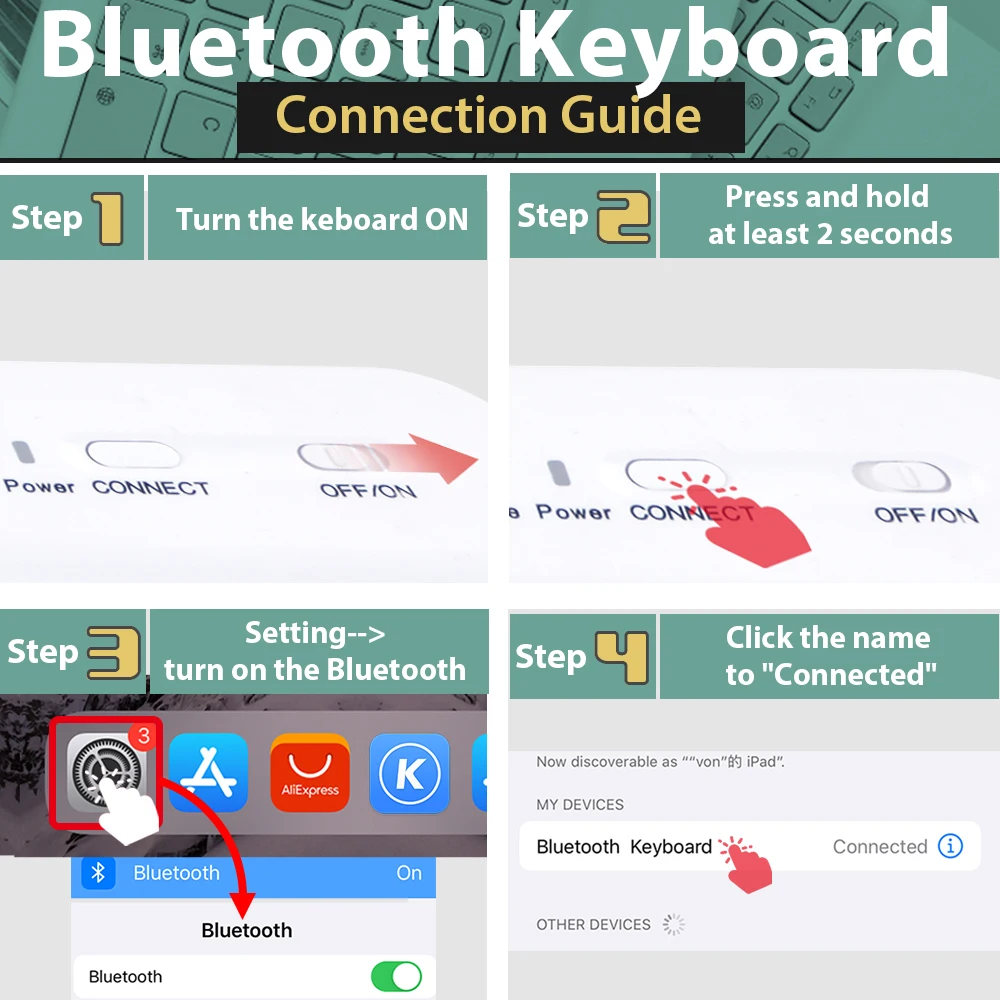 Mini Wireless Keyboard Bluetooth Keyboard For ipad Phone Tablet Portable Bluetooth Keyboard and Mouse For Samsung Xiaomi Android thumbnail 6