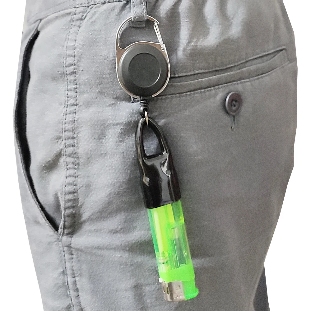 1Pcs Silicone Lighter Protective Cover Lighter Holder Sleeve Clip With Retractable Keychain Regular Size Smoking Accessories thumbnail 4