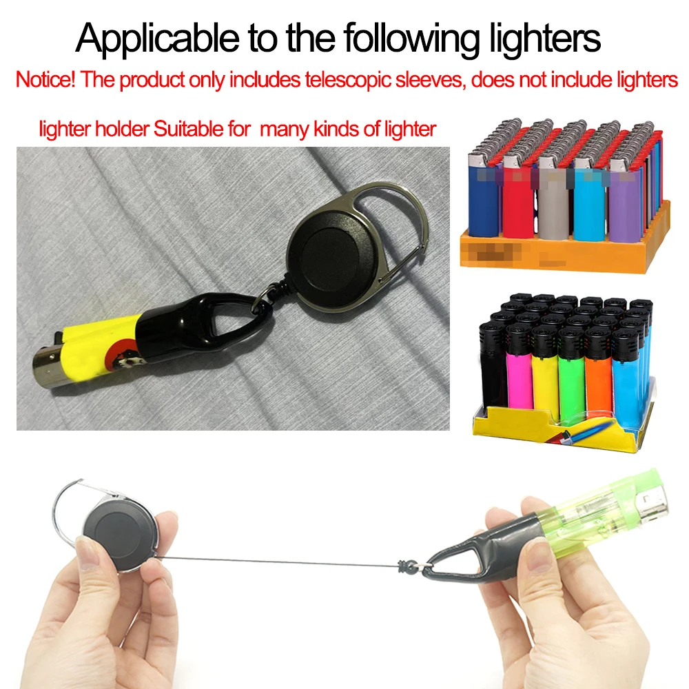 1Pcs Silicone Lighter Protective Cover Lighter Holder Sleeve Clip With Retractable Keychain Regular Size Smoking Accessories thumbnail 3