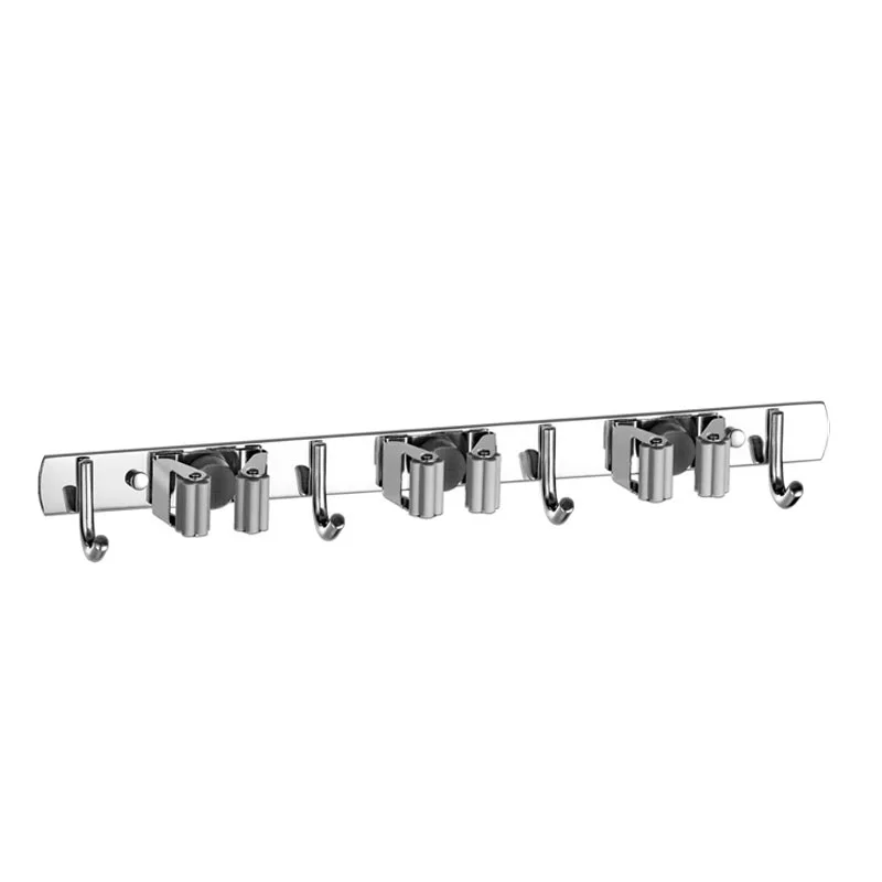 Wall Mount Mop Organizer Holder Broom Hook Stainless Steel Storage Hook Kitchen Bathroom Organization Accessories thumbnail 2
