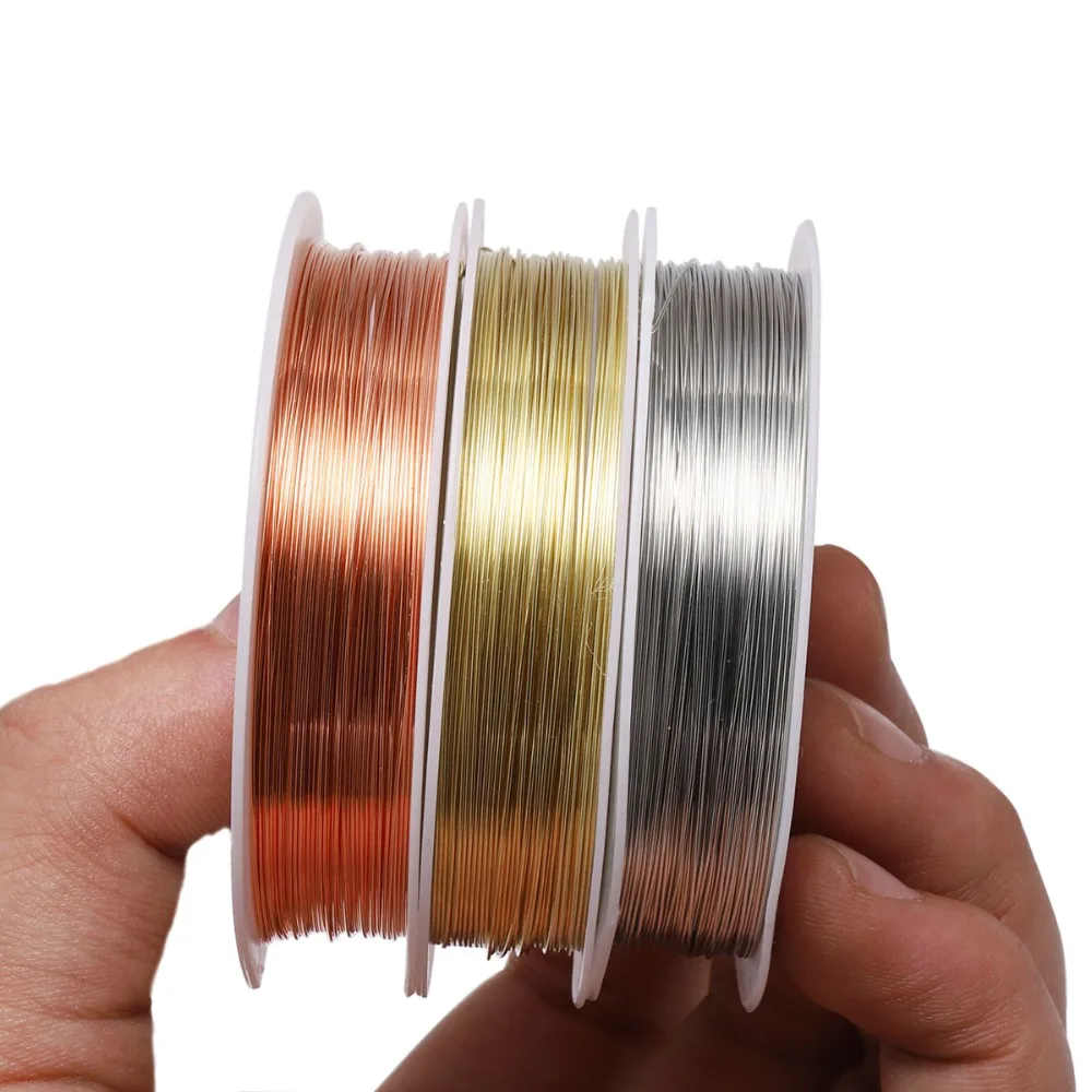 1 Roll 0.2/0.3/0.4/0.5/0.6/0.7/0.8/1mm Sturdy Copper Wire Beading Wire For Bracelet Necklace DIY Jewelry Making Accessories thumbnail 4