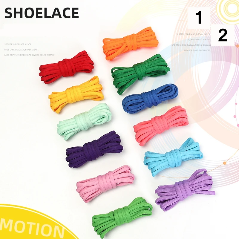 Men's And Women's Sports Shoelaces Color Flat Semicircular Shoelace Suitable For All Shoes Round Laces 23 Colors 1 Pair thumbnail 4