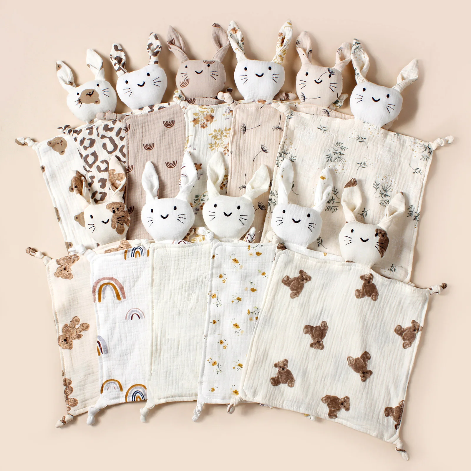 New Design Fashion Newborn Baby Blanket Cotton Muslin Printing Cat Face Saliva Towel For Kids Children Sleep Comforting Scarf thumbnail 2
