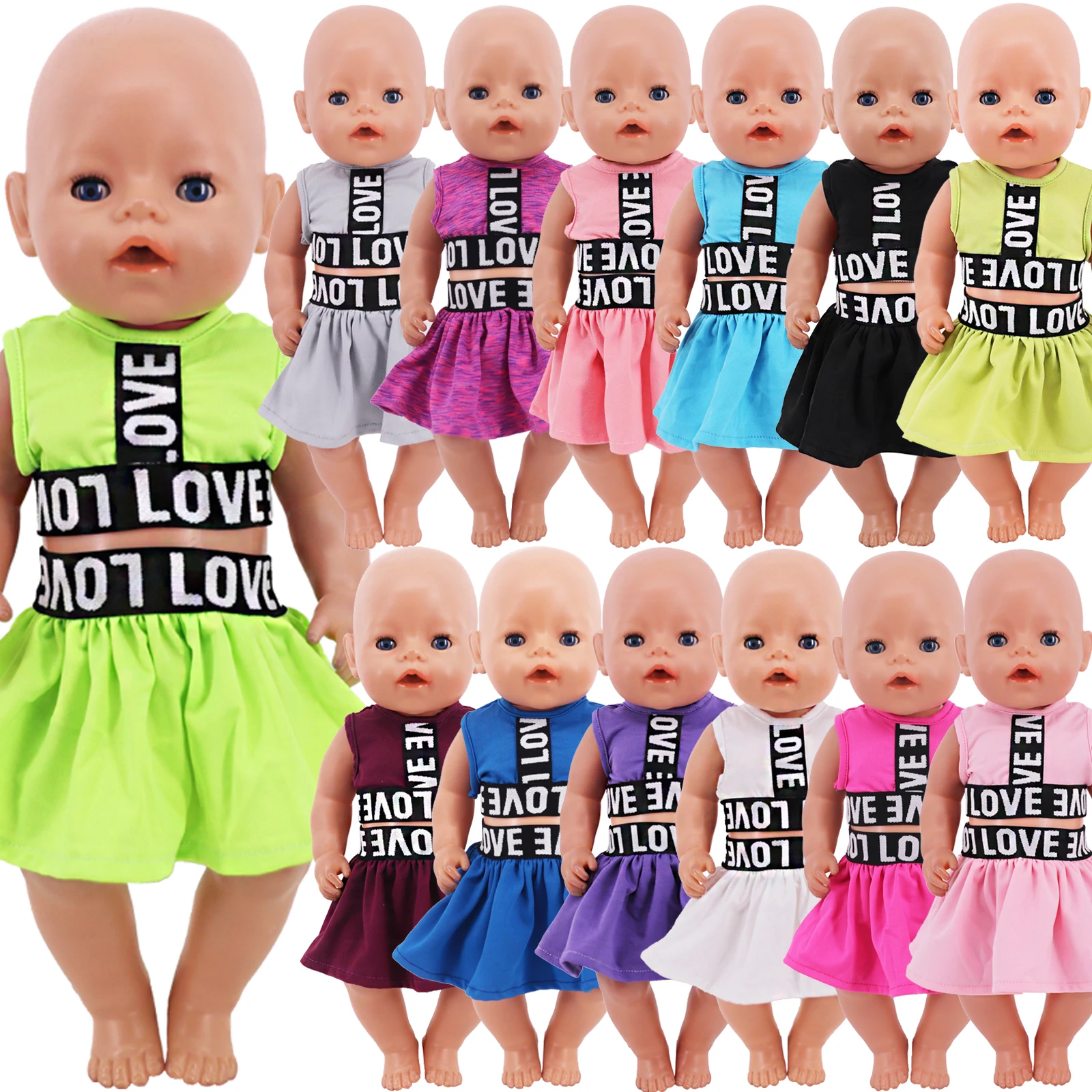 Clothes For Doll Tops+Short Skirt Fit 18Inch American Doll&43Cm Baby Doll Accessories,Our Generation Children's Toys Gift thumbnail 2