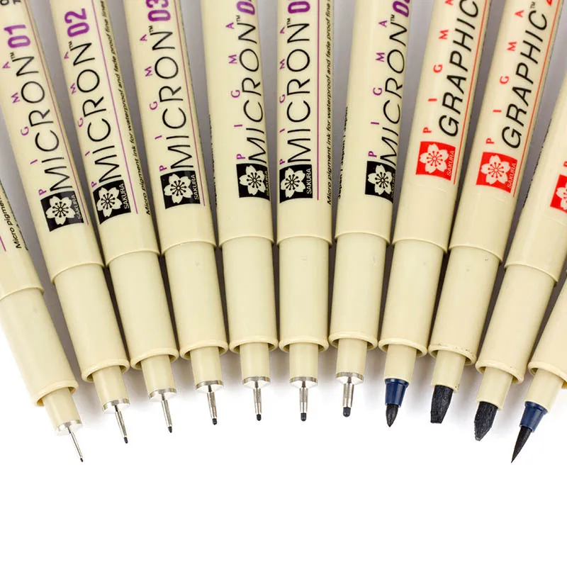 1pcs Sakura Pigma Micron Fine Pen Waterproof Smooth Black Ink Fineliner Drawing Pens Art Sketch Marker Liner Rotulador Tekenen thumbnail 2