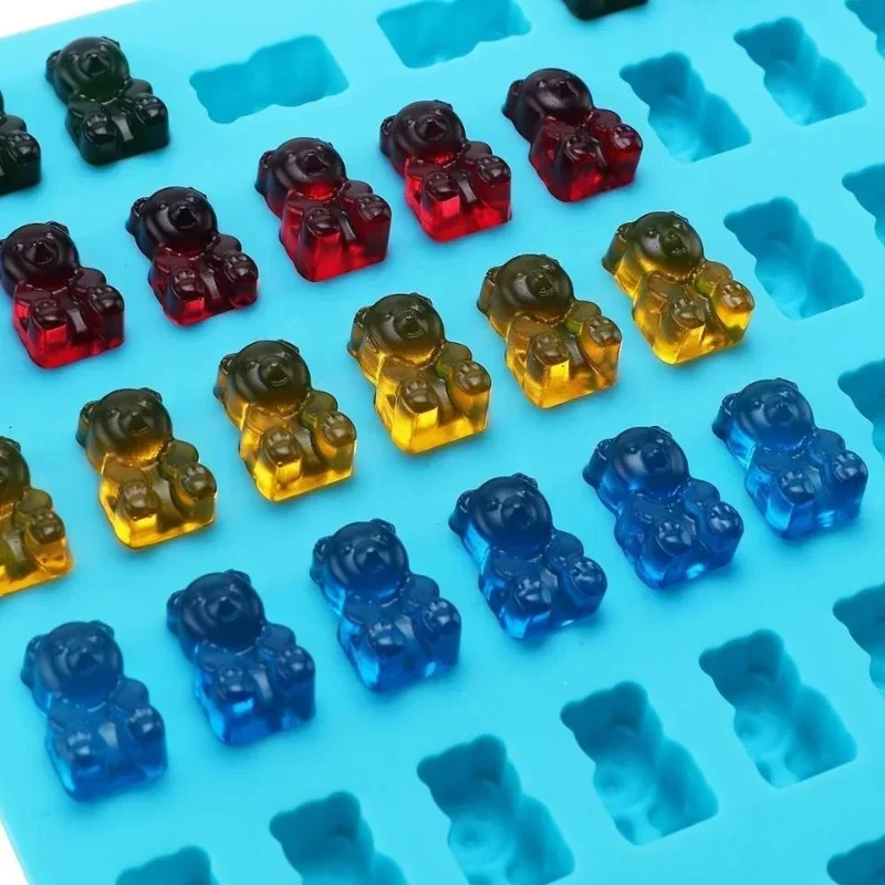 50 Grids Gummy Bear Mold Silicone Cute Bear Jelly Mould with Dropper Candy Chocolate Fondant Moulds DIY Baking Decoration Tools thumbnail 2