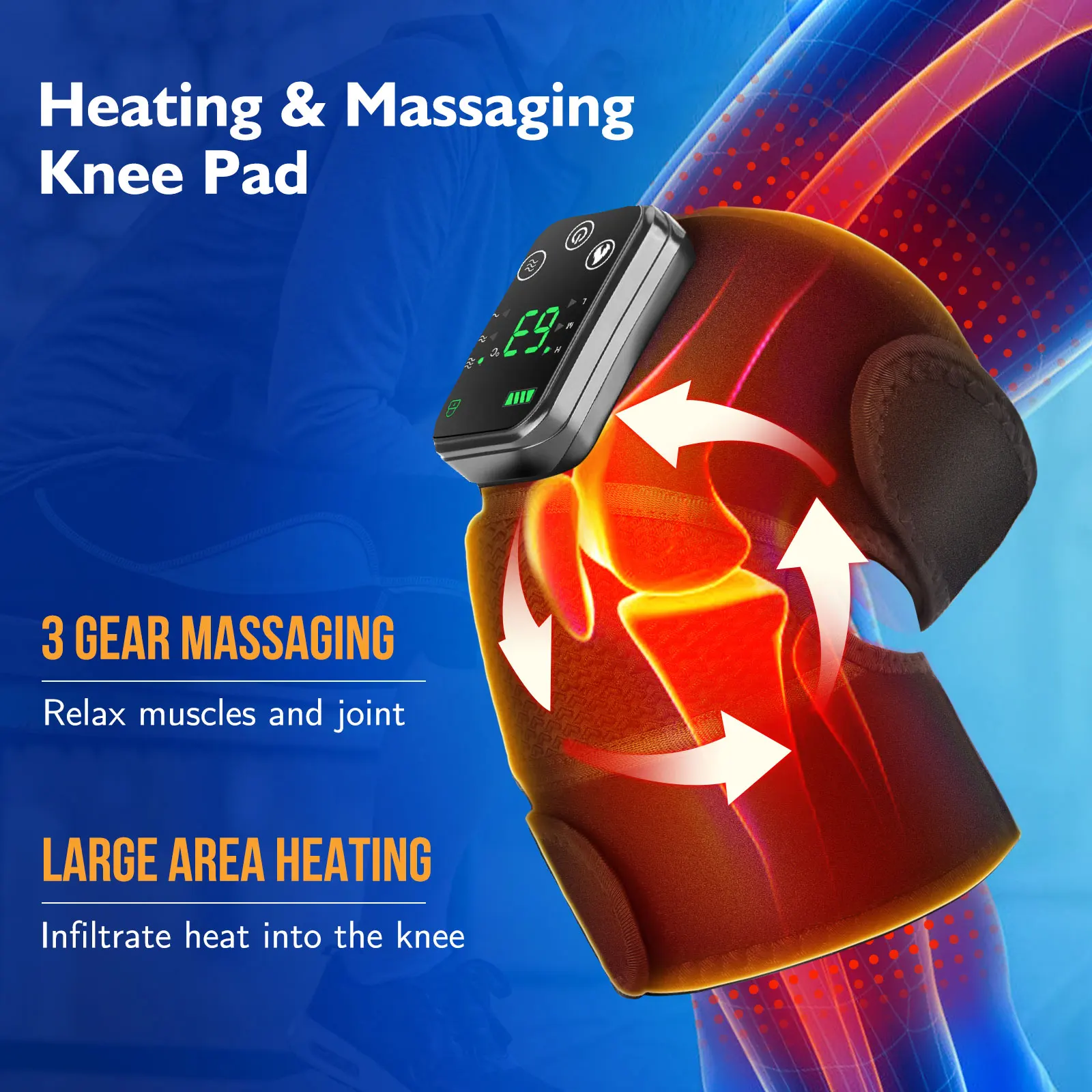Shoulder Brace Belt Rechargeable Heating Vibration Shoulder Support Massager Knee Arthritis Pain Relief Thermal Physiotherapy thumbnail 3