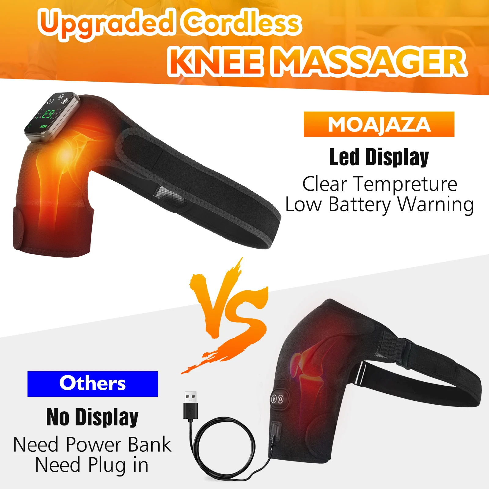 Shoulder Brace Belt Rechargeable Heating Vibration Shoulder Support Massager Knee Arthritis Pain Relief Thermal Physiotherapy thumbnail 2