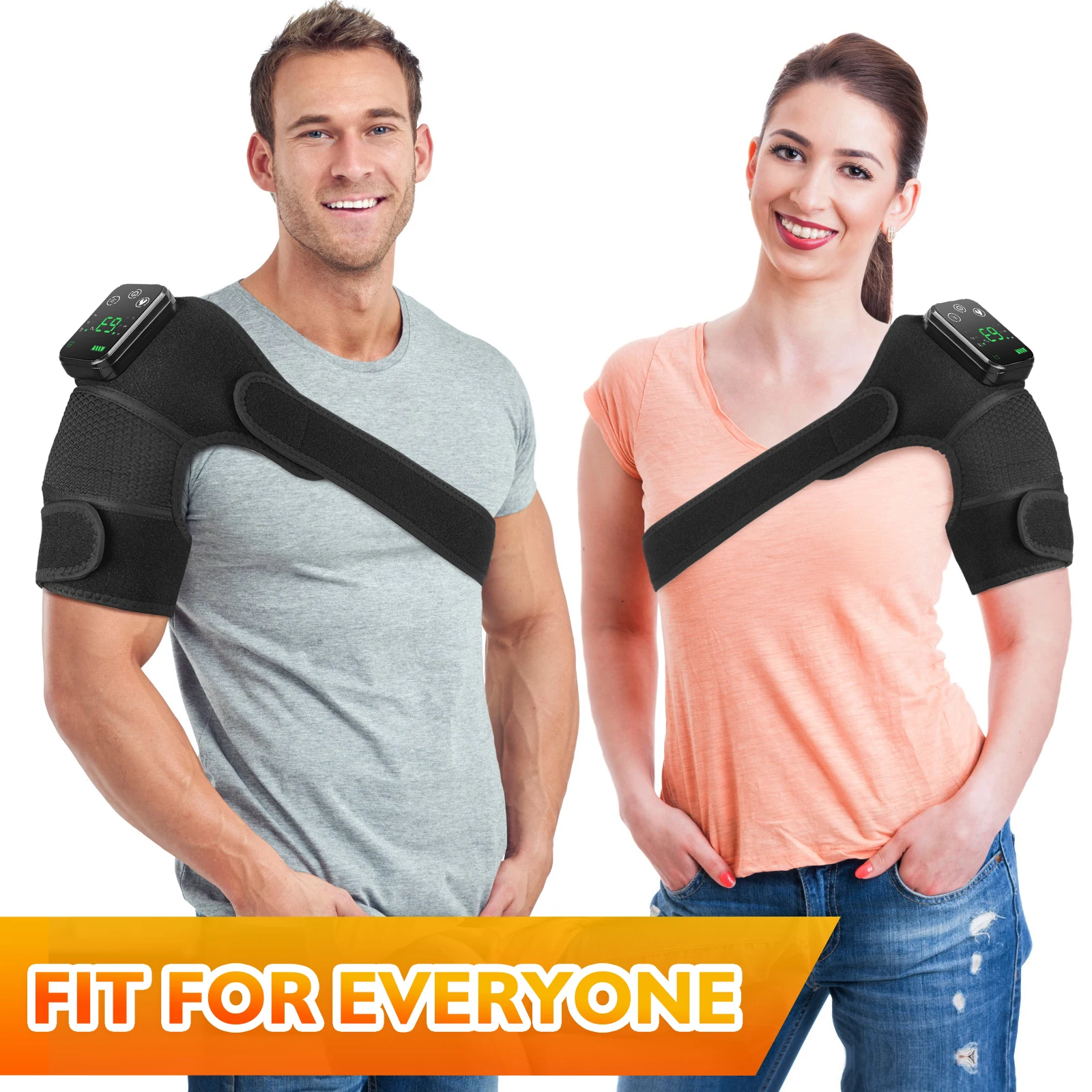 Shoulder Brace Belt Rechargeable Heating Vibration Shoulder Support Massager Knee Arthritis Pain Relief Thermal Physiotherapy thumbnail 5