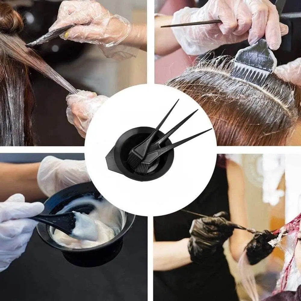 Hair Dyeing Tools Set Home Salon Hair Dyeing Brush Hair Dyeing Cream Bowl Coloring Brush Comb Earcap Clips Dyeing Cape Kits thumbnail 2