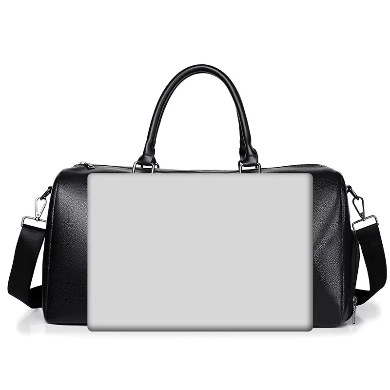 Retro New Short Trip Bag Large Capacity Sports Motorcycle Training Pu Waterproof Leisure Fitness Bag thumbnail 5