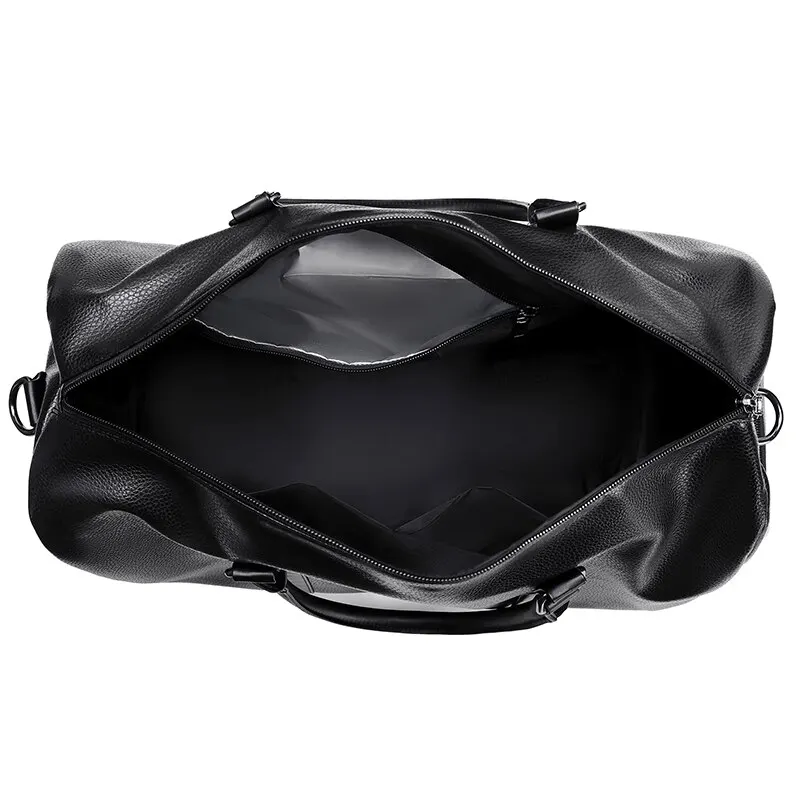 Retro New Short Trip Bag Large Capacity Sports Motorcycle Training Pu Waterproof Leisure Fitness Bag thumbnail 6