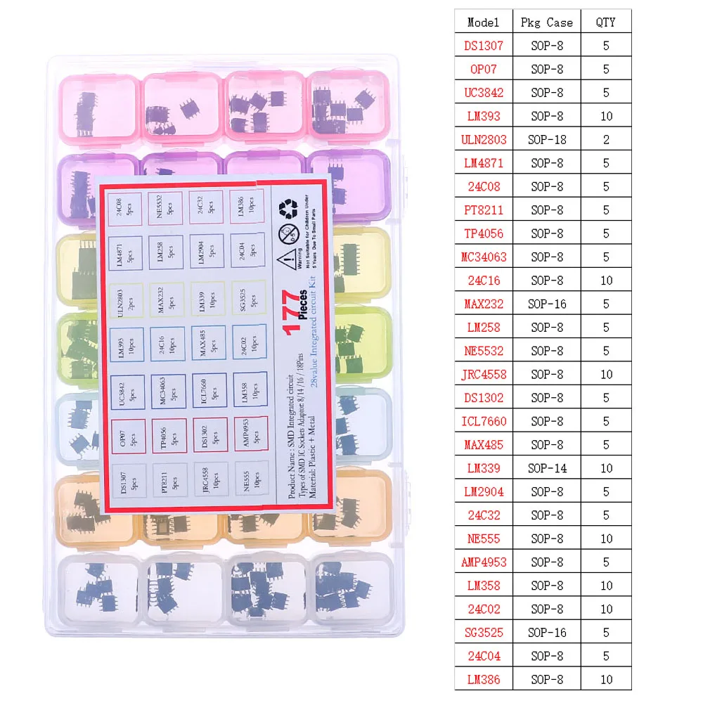 IC Integrated Circuit Chip Assortment Kit IC Sockets set 4000 4500 74HC 74LS Common CMOS Logic IC Series thumbnail 4