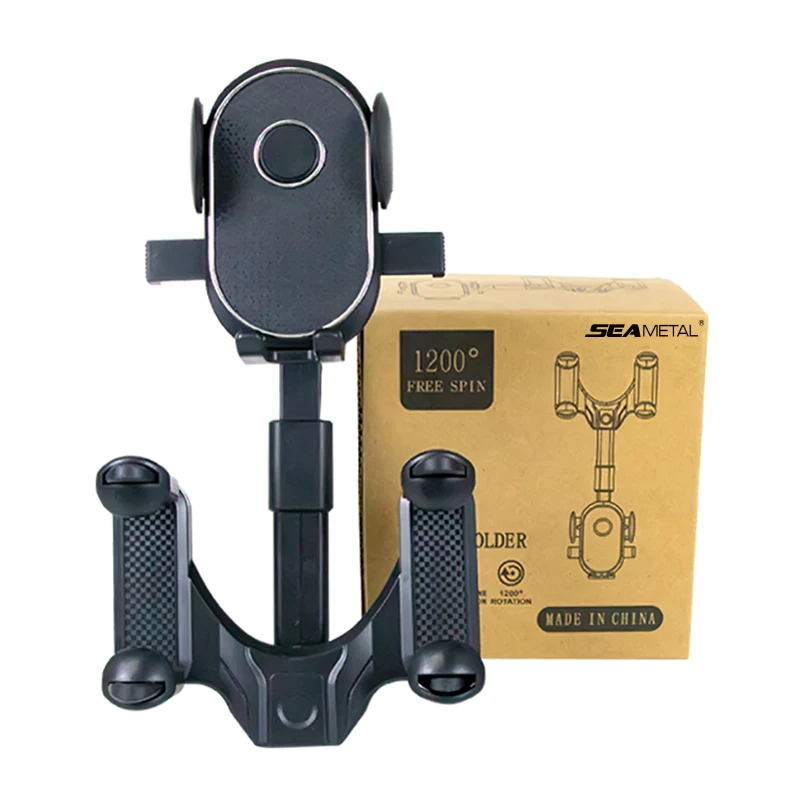 SEAMETAL Car Rearview Mirror Phone Holder 360° Retractable Cell Phone Holder Clip For Phone GPS Support Mobile Phone Mount Stand thumbnail 6