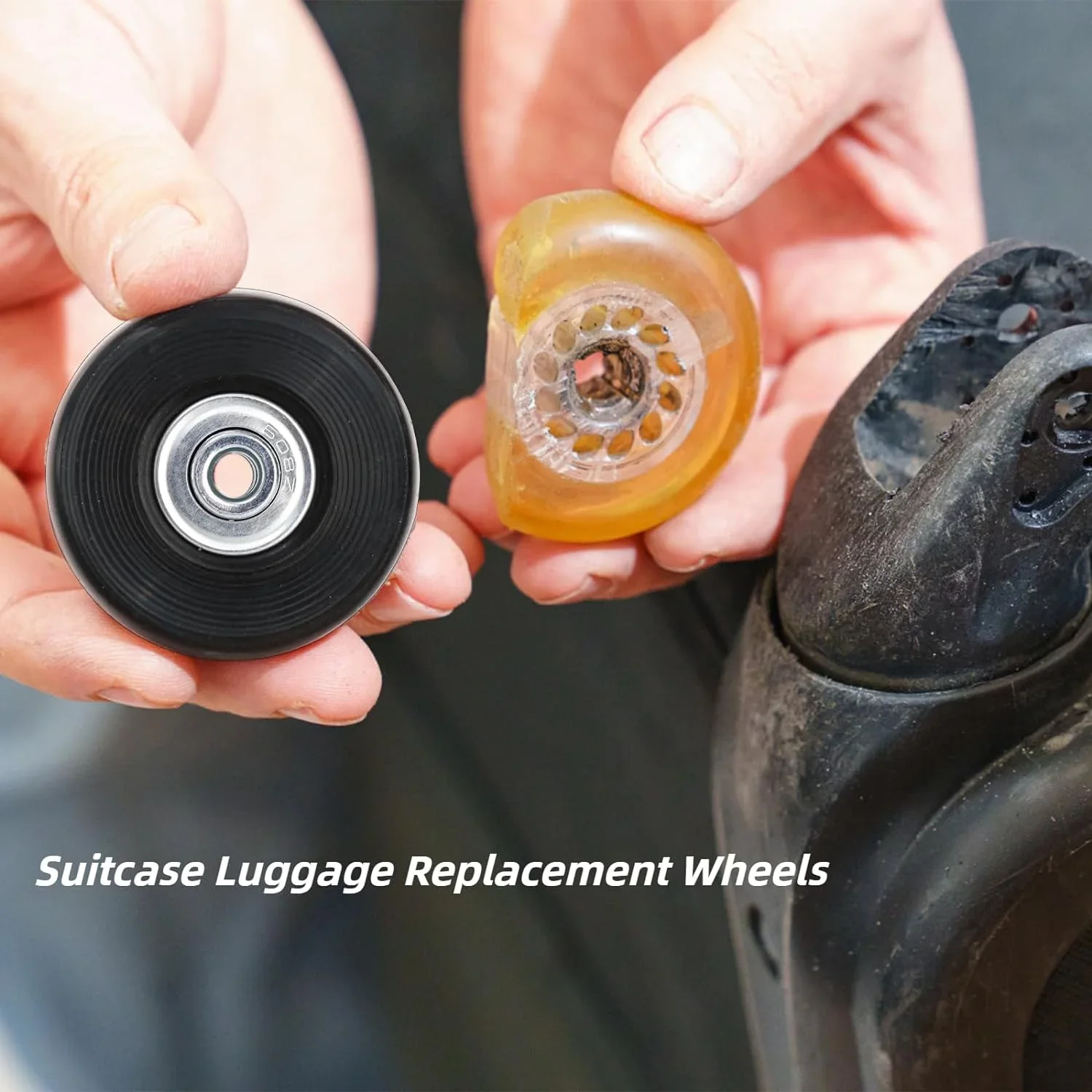 12/24Pcs/Set Suitcase Parts Axles Dia40mm/50mm/60mm Silent Travel Luggage Wheels Casters Repair Replacement Axles Repair Kit thumbnail 2