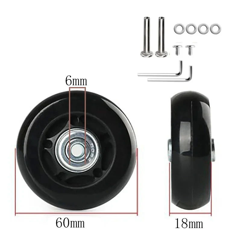 12/24Pcs/Set Suitcase Parts Axles Dia40mm/50mm/60mm Silent Travel Luggage Wheels Casters Repair Replacement Axles Repair Kit thumbnail 5