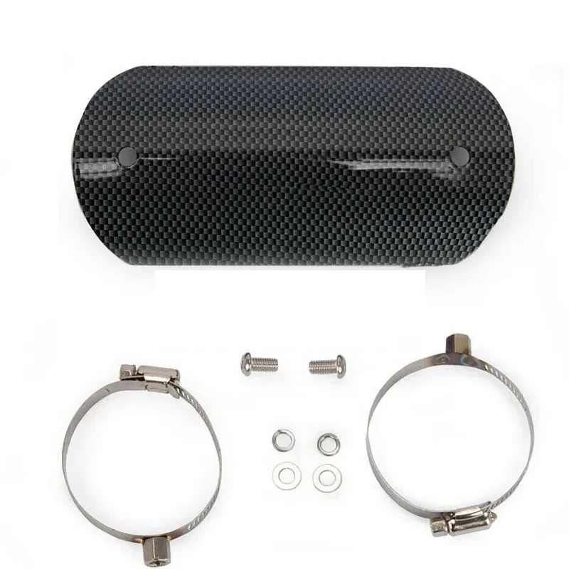 Universal Motorcycle Exhaust Pipe Carbon Fiber Style Heat Shield Cover Muffler Protector Guard Moto Accessories thumbnail 2