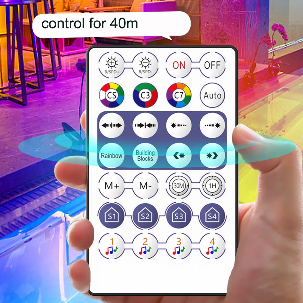 WS2811 WS2812B LED Controller Bluetooth Music With MIC For SK6812 WS2812 Pixel LED Strip Light APP 24/28Keys Remote DC5-24V thumbnail 2