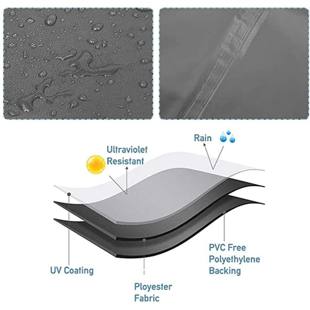 210D Heavy duty Waterproof Patio Furniture Cover Rectangular Garden Rain Snow Outdoor Cover for Sofa Table Chair Wind-Proof thumbnail 6