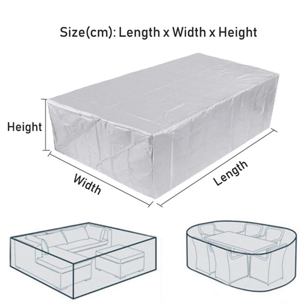 210D Heavy duty Waterproof Patio Furniture Cover Rectangular Garden Rain Snow Outdoor Cover for Sofa Table Chair Wind-Proof thumbnail 3