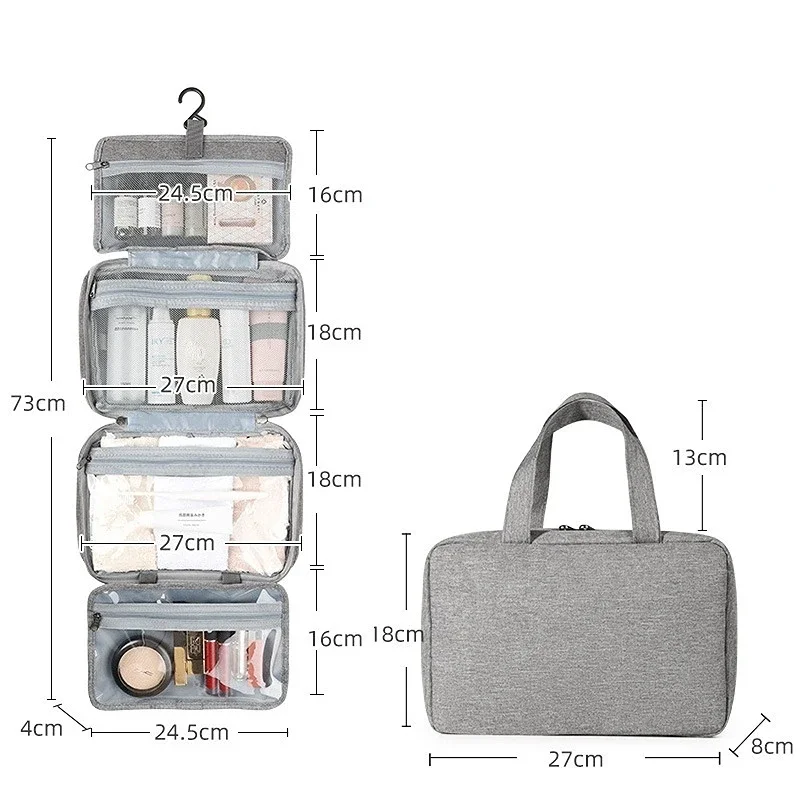 Travel Waterproof Folding Dry and Wet Separation Toiletry Bag Cosmetic Storage Bag Large Capacity Cosmetic Bag thumbnail 3