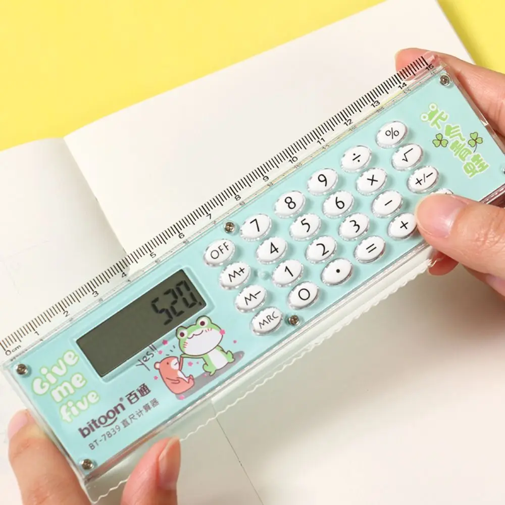 15cm Mini Ultra-thin Straight Ruler With Calculator Kawaii Stationery Drawing Tool Students Measuring Ruler Office School Supply thumbnail 3