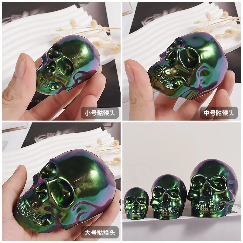 Skeleton Head Ornament Silicone Mold DIY Epoxy Resin Candle Small Skull Head Keychain Pendant Halloween Handicraft Handmade thumbnail 4