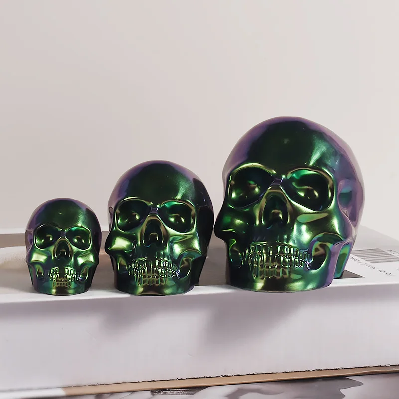 Skeleton Head Ornament Silicone Mold DIY Epoxy Resin Candle Small Skull Head Keychain Pendant Halloween Handicraft Handmade thumbnail 2