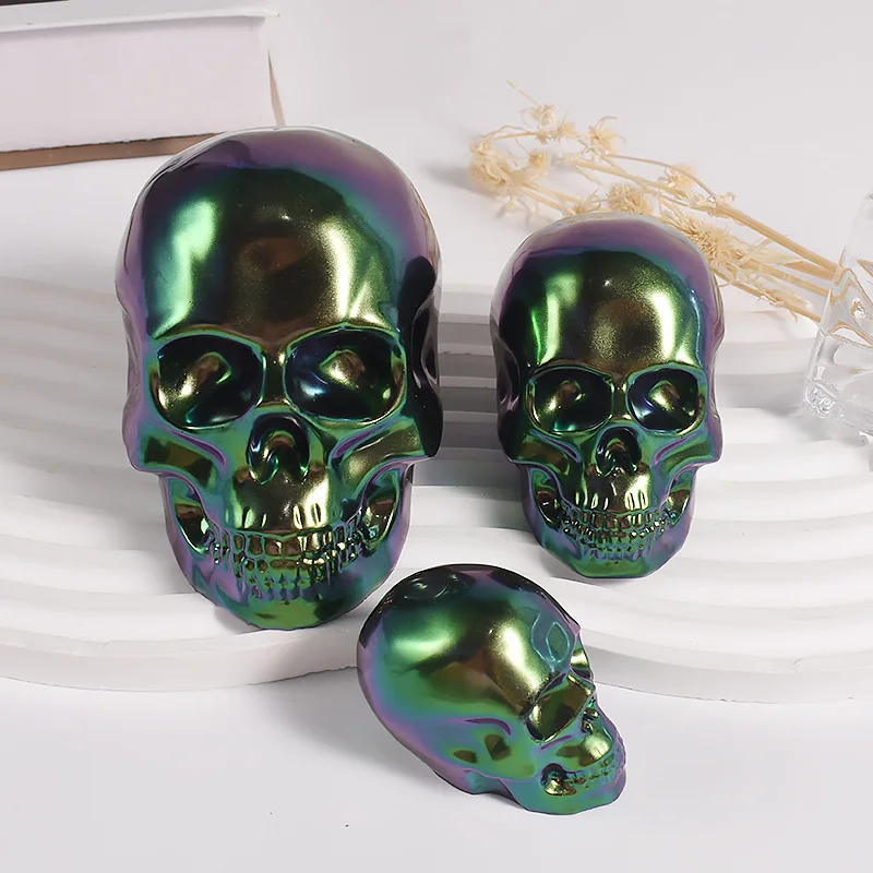 Skeleton Head Ornament Silicone Mold DIY Epoxy Resin Candle Small Skull Head Keychain Pendant Halloween Handicraft Handmade thumbnail 5