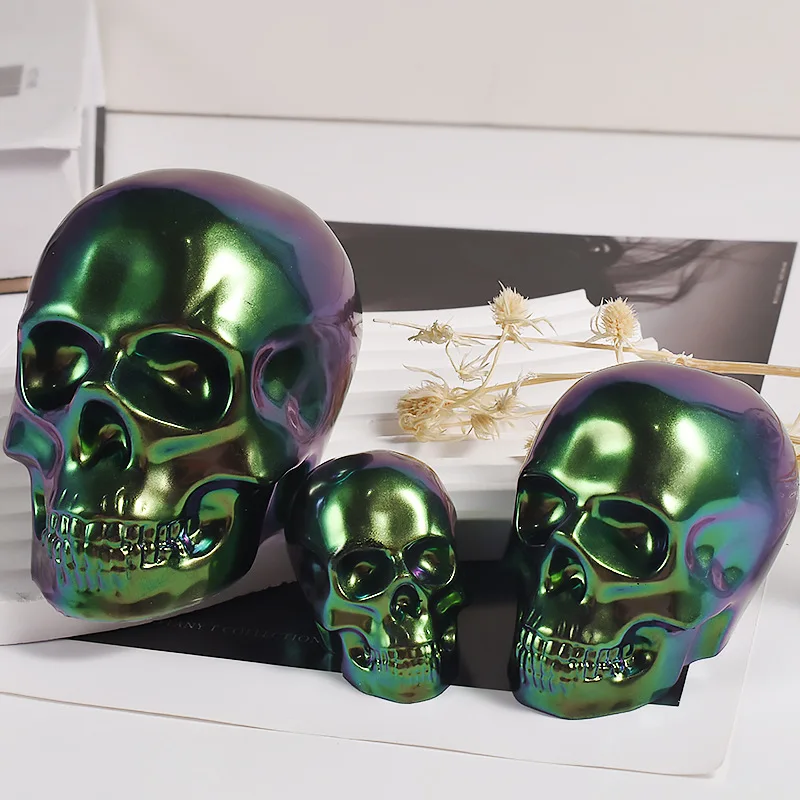 Skeleton Head Ornament Silicone Mold DIY Epoxy Resin Candle Small Skull Head Keychain Pendant Halloween Handicraft Handmade thumbnail 6