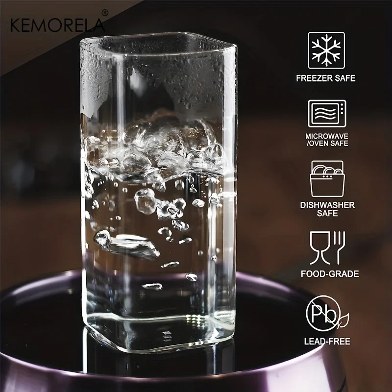 4pcs Drinking Glasses Cups 15oz/19oz Thin Highball Glasses Clear Tall Glass Cups For Water  Juice Beer  Drinks And Cocktail thumbnail 5