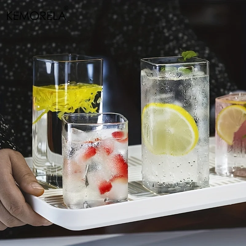 4pcs Drinking Glasses Cups 15oz/19oz Thin Highball Glasses Clear Tall Glass Cups For Water  Juice Beer  Drinks And Cocktail thumbnail 2