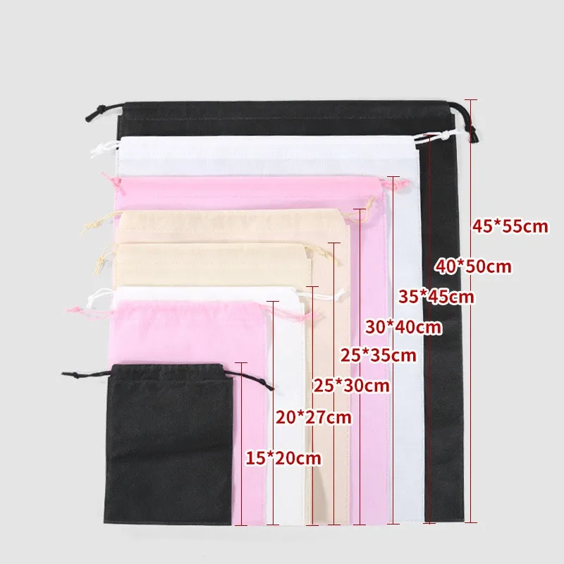StoBag Non-woven Drawstring Bags Shoe Clothes Storage Fabric Portable Reusable Travel Organizer Pouches Custom Logo(Extra Fee) thumbnail 5