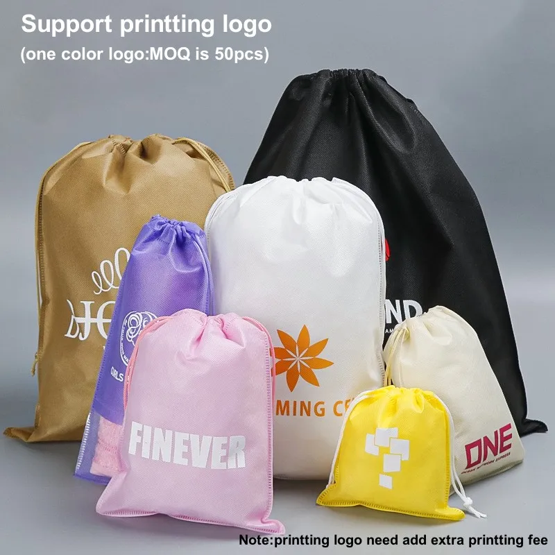 StoBag Non-woven Drawstring Bags Shoe Clothes Storage Fabric Portable Reusable Travel Organizer Pouches Custom Logo(Extra Fee) thumbnail 3